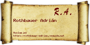 Rothbauer Adrián névjegykártya